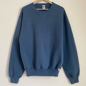 Vintage Russell Athletic blank crewneck, blue-grey, m